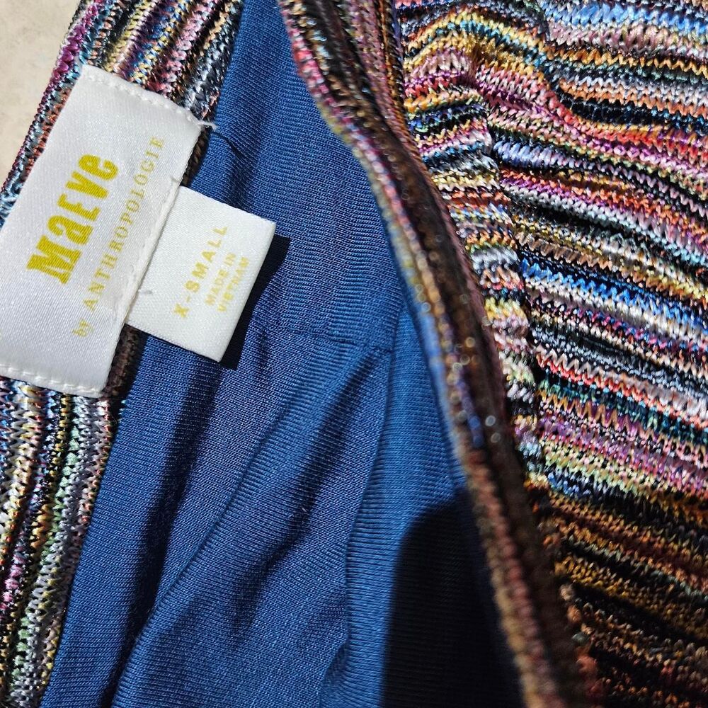 boho festival rainbow multicolored stripe knit skirt - Picture 3 of 4